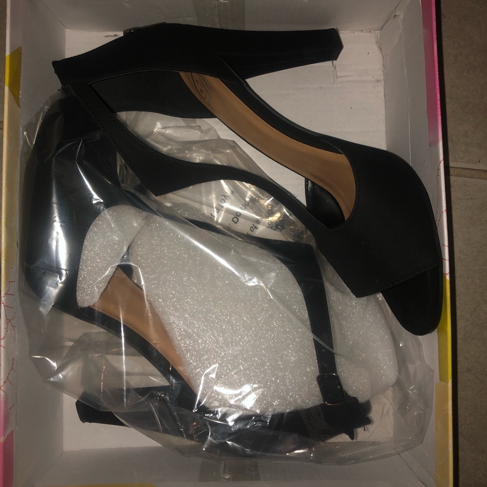 Black suede heels